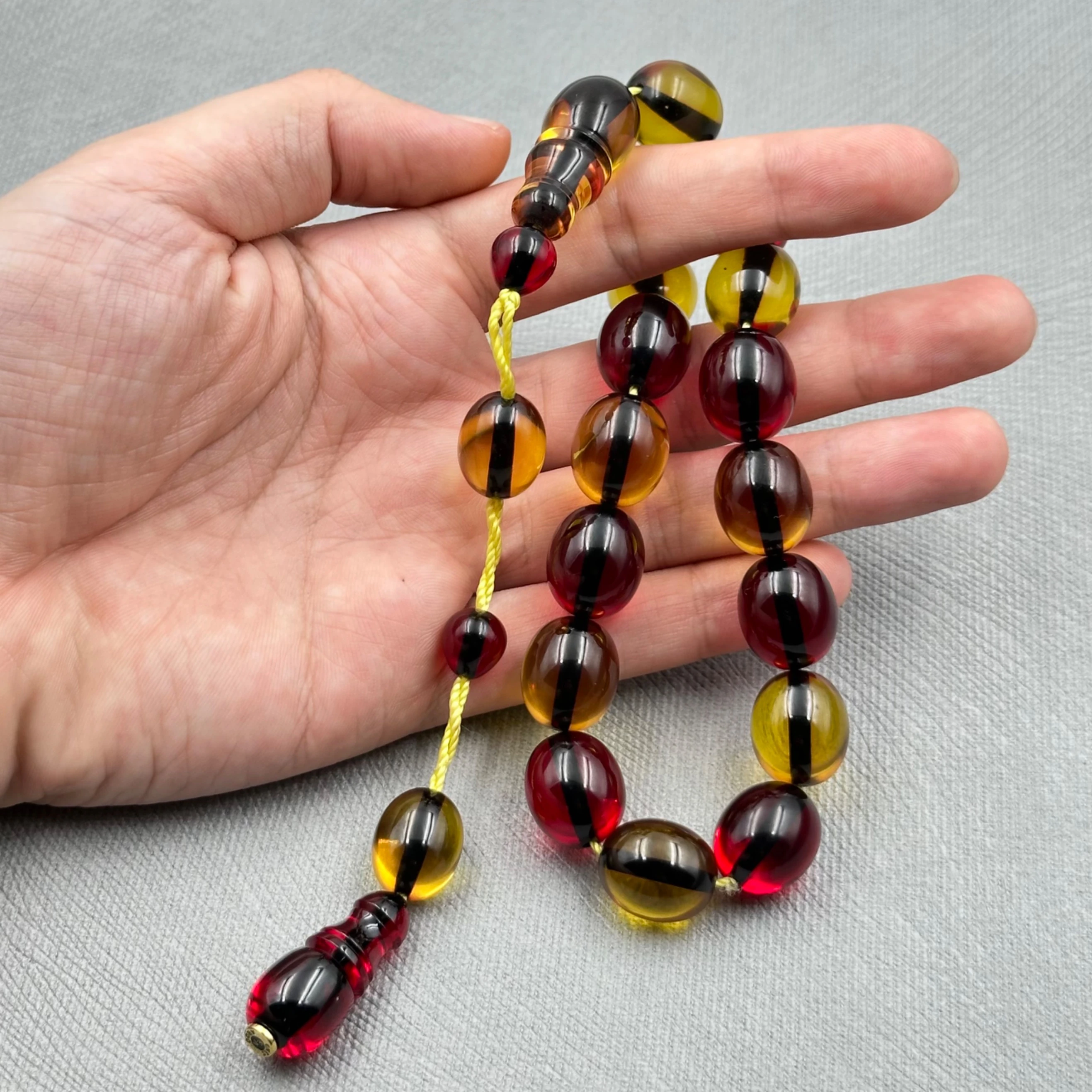 Enes ABDO Usta İşçilikli Sarı Kırmızı Efe Maskot Tespih